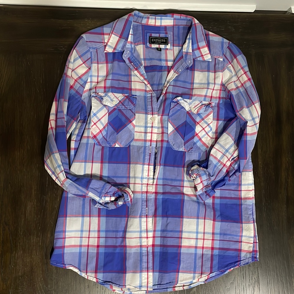 Express Plaid Button Down